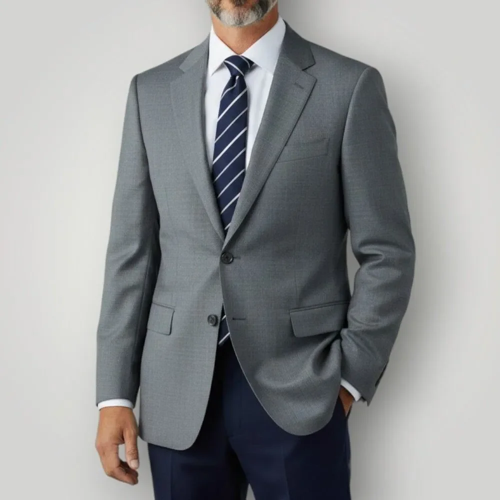BROOKS BROTHERS Mens Blazer 40R Sport Coat Gray Wool Suit Jacket Fitzgerald fit